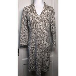 J. McLaughlin Ivana Leopard Print Sheath Dress Catalina Cloth Women's M(1025)